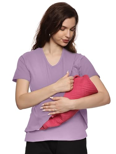 Image of Maternity Feeding Tops Without Zip for Women, Feeding Coverup Pregnancy Tshirt,Feeding T-Shirt for Easy Nursing & Breastfeeding, Maternity Top for Mothers