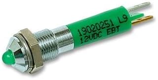 Cml Innovative Technologies Led Panel Mount Indicator, Satin Chrome Bezel, Green, 6 Mm, 24 Vdc, 15 Ma, 6 Mcd, Ip40 Rohs Compliant: Yes - 19020351