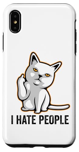 I Hate People Flipping Off Cat Giving the Finger Ew People �X�}�z�P�[�X iPhone XS Max �p