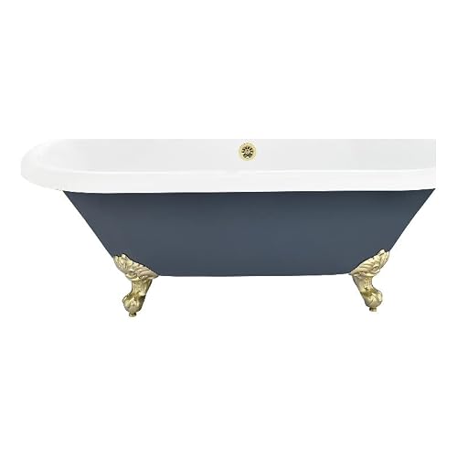 Kerta 67" X 29" Acrylic Clawfoot Soaking Bathtub In Gray With Drain/Overflow #TOP3