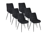 Vente-unique - Stuhl 6er-Set Ollua - Samt - schwarz