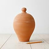 Salvadanaio in terracotta artigianale – Decorazione vintage italiana, design retrò, ideale per regali, arredamento o risparmio giornaliero. Artigianato Italiano. Altezza 25 cm