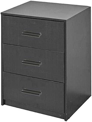 Vida Designs Large Black Bedside Cabinet, 3 Drawer, Bedside Table ...