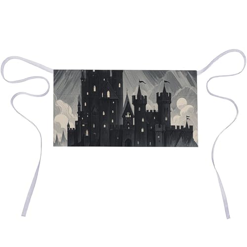DJUETRUI The Castle of Darkness Adjustable for Women Men with Pockets Extra Long Lab Apron Butcher Apron Oxford Cloth Cotton Apron for Kitchen Cooking Baking