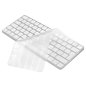Keyboard Cover Skin for 24" iMac Magic Keyboard with Touch ID A2449 Lock Key A2450 M3 M1 Chip Released in 2023-2021 EU Layout TPU Protector Skin
