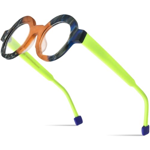 Image of HEPIDEM Multicolor Acetate Glasses Frame Women,Oversize Round Optical Eyeglasses