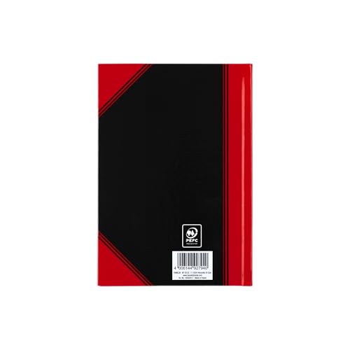 Bantex Notizbuch A5 kariert, 192 Seiten, 70 g/m², Hardcover, schwarz, 6 Stück