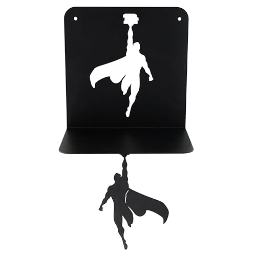 getDigital Superhero Bookshelf - Small Wall-Mounted Metal Shelf for Comic