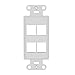 WP3414WH DECOR OUTLET STRAP 4PORT WH