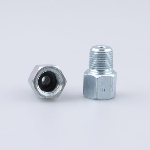 Image of AC PERFORMANCE 3 /8x24 Inverted to 1 /8x27 NPT Male Fittings Zinc Steel 2PCS | Female inverted to male thread adapter, zinc-coated steel for automotive brake lines