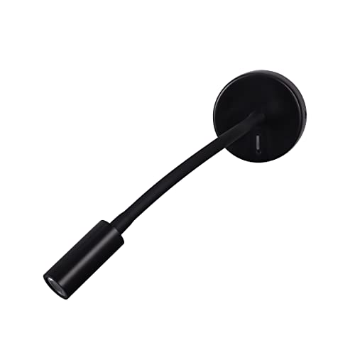 Image of Wall Mounted Reading Lamp LED 3W Warm White 3000K Hardwired for Reading Matt Black(Black Hard-Wired 2PCS)