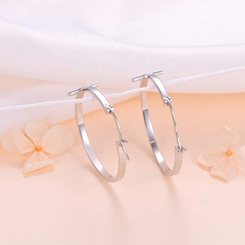 S925 Sterling Silver Jewelry Classic Hoop Cross Earrings for Women Teenage4