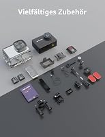 Apexcam M80 4K60FPS 48MP Action Cam mit 128GB Karte WiFi 40M Ultra HD Unterwasserkamera Wasserdicht Sport Kamera 8X Zoom 2.4G Fernbedienung 2x1350mAh Akkus mit Zubehör Halterungs-Set – Ansicht 8