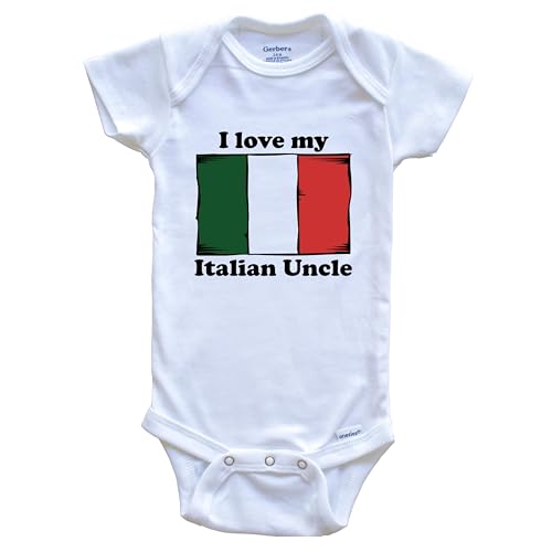I Love My Italian Uncle Italy Flag Niece Nephew One Piece Baby Bodysuit
