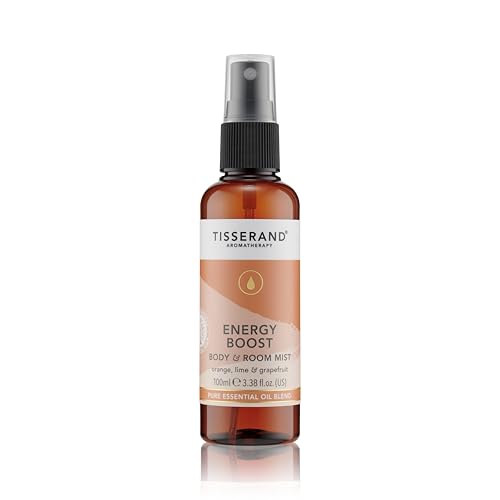 Tisserand – Energy Boost Body & Room Mist,Essential Oil Spray with Orange Lime and Grapefruit,100% Natural Pure Essential Oils,100ml