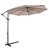 Tissu en polyester - Le parasol est fabriqué en fer, polyester et plastique. Le tissu en polyester est résistant à la chaleur et à la corrosion, il est un matériau imperméable. Grâce à ce matériau de haute qualité, le parasol peut s’abriter des rayons UV et de la pluie plus efficacement.