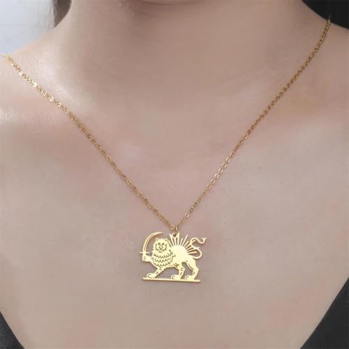 Collier soleil lion persan avec pendentif finement ciselé - 3