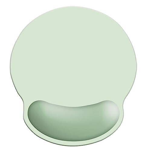 LONNAONE Wrist Rest Support Mouse Pad,Ergonomic Memory Foam Mouse Mat 9x10in Non-Slip Rubber Base Pain Relief Mousepad for Computer, Laptop(Light Green Foam)