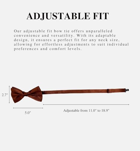 Image of MDSTYLE Bow Ties for Men Pre-Tied Adjustable - Classic Men's Bow Tie - Tuxedo Wedding Formal Bowtie Solid Color Bowties