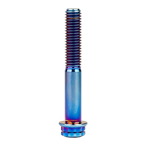 Image of Titanium Flange 12 Point Head M8 x15 20 25 30 35 40 45 50 55 60 65mm Screw Bolt Pack of 4 (M8x50mm, Burning Blue)