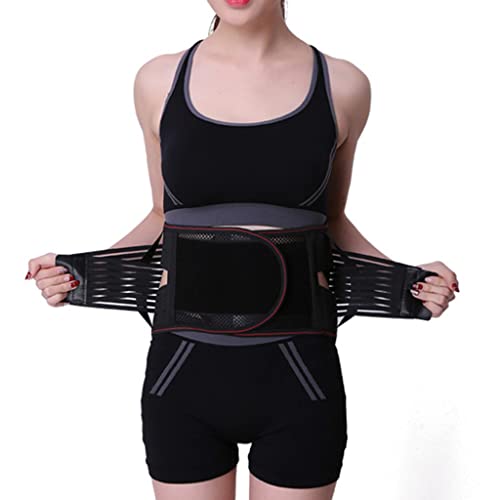 Ceinture Lombaire/Ceinture Dorsale Homme Femme Support Lombaire Sport Acier Ceinturez Votre Abdomen Pour Rester Au Chaud Protection Lombaire Soulage Les Maux Dos Tondeuse La Tail(Size:L,Color:le noir) Cover