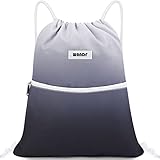 [WANDF] ジムサック ナップサック スポーツバッグ 防水 大容量 巾着 リュックサック シューズケース (グレー)