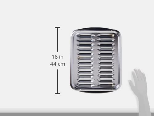 Miniatura 3 de Range Kleen BP100 - Sartén de porcelana con parrilla cromada, 2 piezas, color negro, 16.5 pulgadas