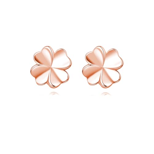 HHRFCS Pendientes de Plata de Ley 925 Maciza con Forma de Hoja para Mujer, Pendientes pequeños, Pendientes de Flores