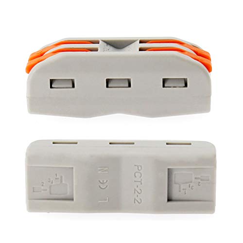 Premium Spl-2 Lever-Nut Wire Connectors 2 Way 4 Port Conductor Compact Wire Connectors, Quick Compact Splice Wire Conductors Cable Clamp Terminal Block Spring Connector (Spl-2-12Pcs) #TOP2