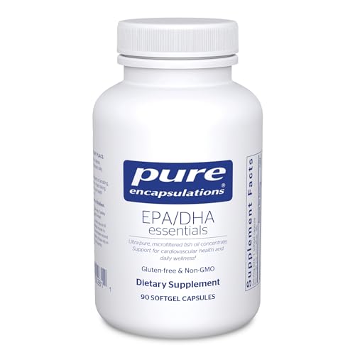 Pure Encapsulations EPA/DHA Essentials - Fish Oil Concentrate Supplement to Support Cardiovascular Health* - Premium EPA & DHA Supplement with Omega 3-90 Softgel Capsules