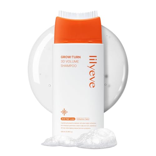 lilyeve GrowTurn 3D Volume Shampoo with Built-in Brush For Thinning Hair & Fuller-Looking Volume Hair loss Gentle Scalp Care | 6.76 Fl Oz