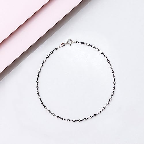 Image of ZAVYA 925 Sterling Silver Anklet | Rhodium Plated Precious Cubic Zirconia Women Chain Anklet | Gifts For Women & Girls | With Certificate of Authenticity and 925 Hallmark