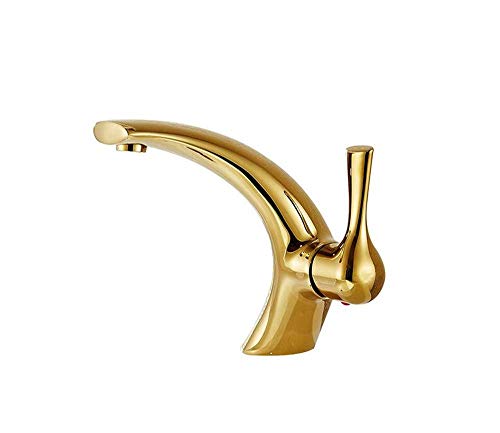 Robinet mitigeur cuivre doré pour salle de bains moderne - 2