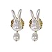 COLORFUL Ostern Barocke Perlen Häschen Ohrringe, perfekten Geschenke für Ihren Liebhaber oder Begleiter (white, One Size)