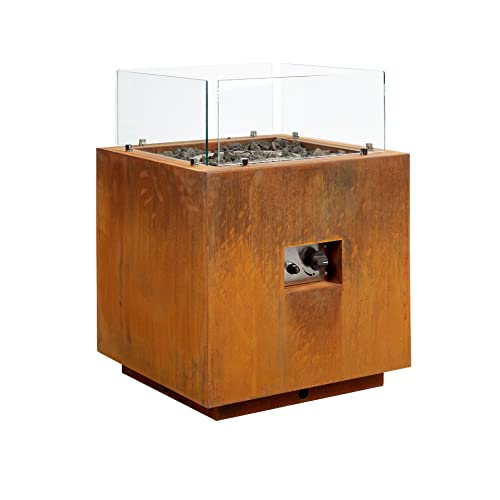 Gasfeuerstelle intergrill Fire Pit für Garten mit Lavasteinen und Glas