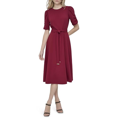 Image of DKNY Women's Jewel Neck Scuba Crepe Dress