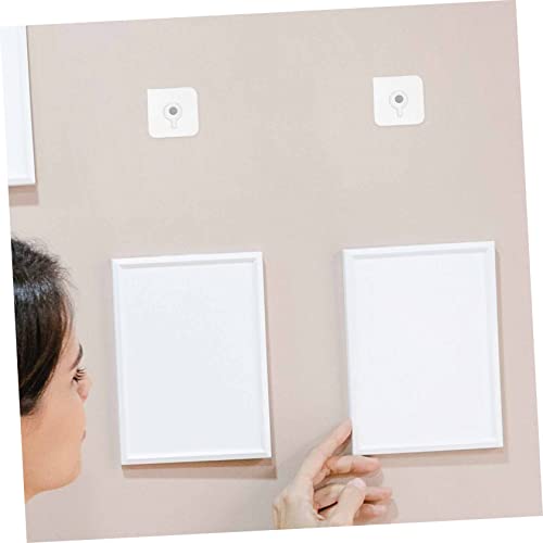 Image of Angoily 20pcs Transparent Self-Adhesive Hooks Non-Trace Household Frame Hanging Hook Super Adhesive for Living Room Bedroom and Bathroom Easy Installation
