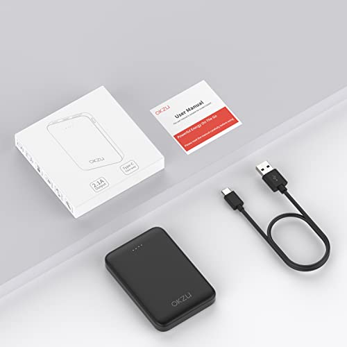 5V 2A 5000mAh USB Power Bank for heated Vest Jacket Gilet Scarf, OKZU Thin, Lightweight Small Portable Charger, Battery Pack for iPhone,Samsung,Heated Clothing