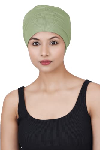 Image of The Headscarves Women Silky Soft Bamboo Viscose Sleep Cap for Hair Loss Chemo Headwear Skull Cap Free Size (Multicolor) (HS3 Multicolor)