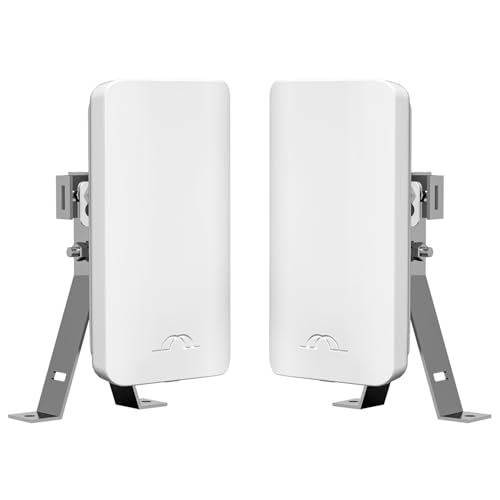 Point-to-Point Wireless Internet Long Range Transmission for Starlink, Compatible with Starlink Ethernet Adapter for Wi-Fi Extender, Outdoor 5.8G 1.5 Kilometers, 12DBi High-Gain Antenna, 2-Pack