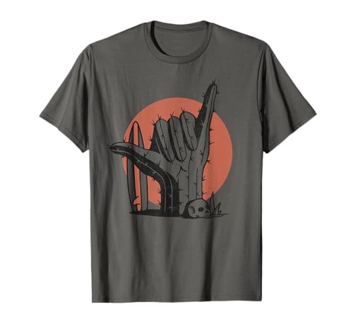Trendy Vintage Retro Hang Loose Cactus & Desert Sunset T-Shirt