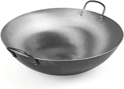 Wok de acero al carbono forjado, 50 cm