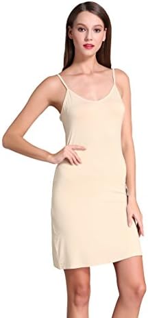 Coreal Full Slip For Women Under Dress Adjustable Spaghetti Strap Knee Length Slips Undergarment Nightwear
