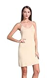 Coreal Full Slip For Women Under Dress Adjustable Spaghetti Strap Knee Length Slips Undergarment Nig