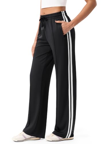 SANTINY Women's Track Pants, Black, L30_S
