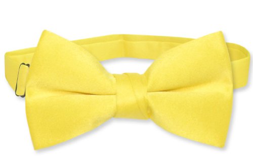 Vesuvio Napoli BOY'S BOWTIE Solid GOLDEN YELLOW Color Youth Bow Tie