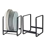 Asters Charming Plate Holder Organizers, Metal Vertical Dish Storage Drying Rack for Cabinet, Cupboa