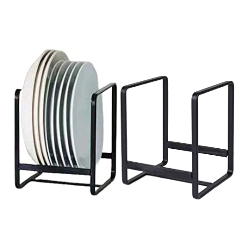 Asters Charming Plate Holder Organizers, Metal Vertical Dish Storage Drying Rack For Cabinet, Cupboard Or Kitchen Countertop, 2 Holders #TOP13