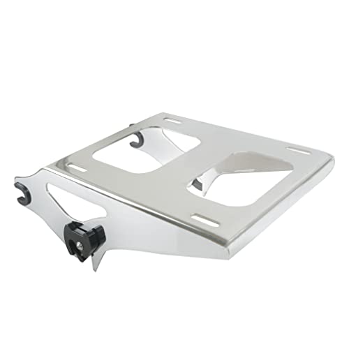 Swesgi Detachable Two-Up Tour Pak Rack Mounting Luggage Rack ＆ 4 Point Docking Hardware Kit Compatible With Harley Touring Road King Street Glide Road Glide Electra Glide 2014-2022 (Chrome) #TOP6