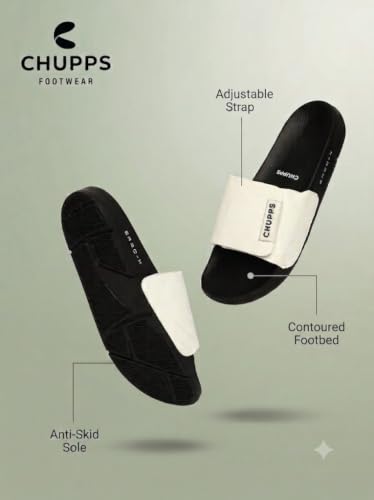 Image of CHUPPS Flow Men's Orthopedic Adjustable Sliders | Lightweight Cushioned Slides | Soft EVA Footbed | Anti-Slip Comfortable Slip-On Slippers for Indoor & Outdoor Use